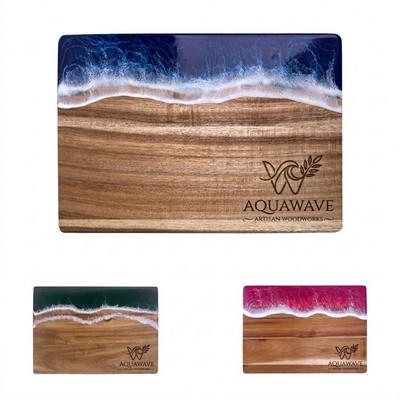 Acacia Wood and Resin Wave Charcuterie Board
