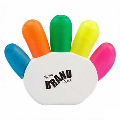 5-In-1 Hand Shaped Multicolor Highlighter
