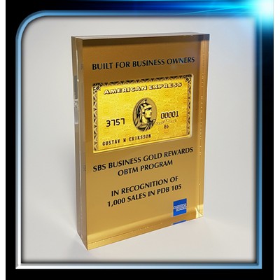 Three-Piece Acrylic Entrapment Plaque (4"x 6"x 1/2" clear x 1/8"clear x1/2" clear)