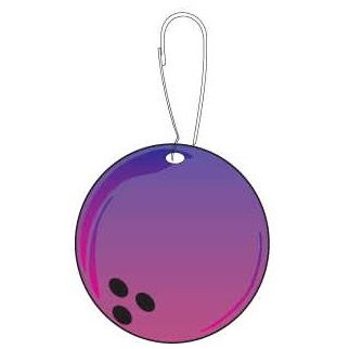Purple Bowling Ball Zipper Pull
