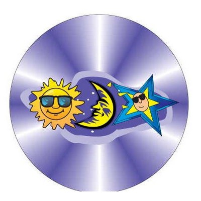 Sun And Moon Round Metal Photo Magnet (2 1/2")