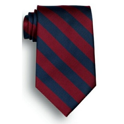 School Stripes Tie - Navy Blue/Maroon Red