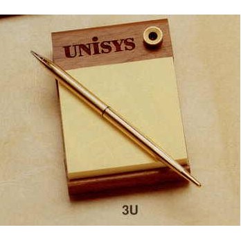3"x4.7" Walnut Pen Set With 3"x3" Post-it Pad (3u)