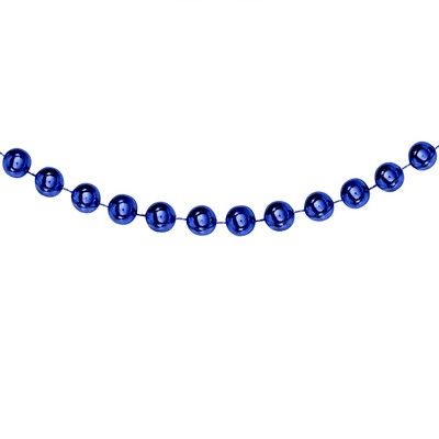 33" Metallic Blue Round Beads Necklace