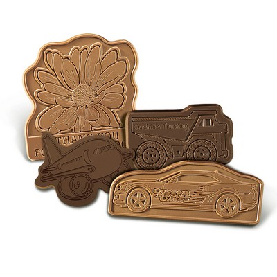 3"x 3" Custom Decorated Chocolate Shape with Clear Packaging