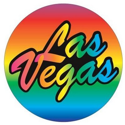 Las Vegas (Stacked) Round Metal Photo Magnet (2 1/2" Diameter)
