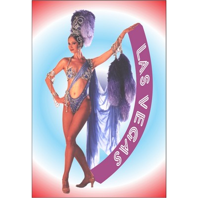 Vegas Showgirl in Purple Photo Hand Mirror (2"x3")