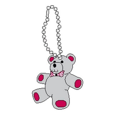 Teddy Bear Promotional Line Key Chain w/ Black Back (4 Square Inch)