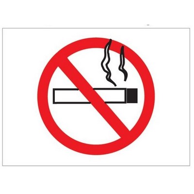 No Smoking Sign Rectangle Badge w/ Bar Pin (2 1/2"x3 1/2")
