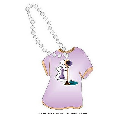 Antique Phone Promotional T Shirt Key Chain w/ Black Back (4 Square Inch)