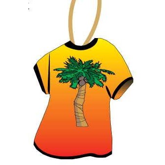 Palm Tree T-Shirt Promotional Ornament w/ Black Back (4 Square Inch)