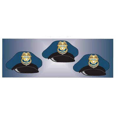 Police Cap Panoramic Metal Photo Magnet