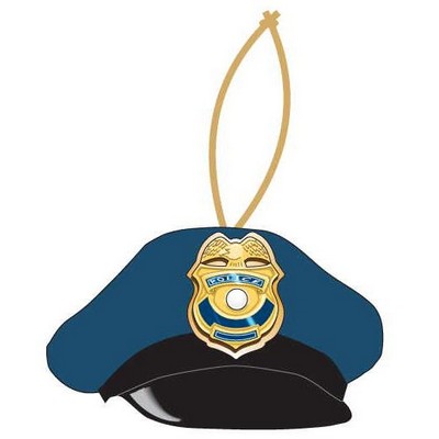 Police Cap Executive Ornament w/ Mirrored Back (12 Square Inch)
