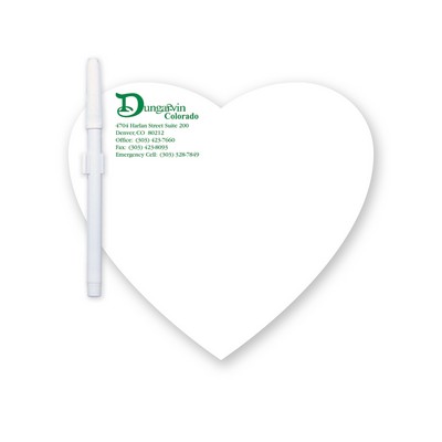 8"X8" Heart Shape Custom Printed Memo Board w/Magnets or Tape on Back