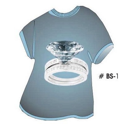 Diamond Ring T Shirt Acrylic Coaster w/Felt Back