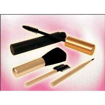 Makeup Brush Set Rectangle Badge w/ Bar Pin (2 1/2"x3 1/2")