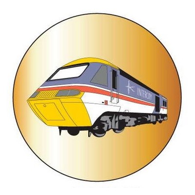 Modern Train Round Metal Photo Magnet (2 1/2")
