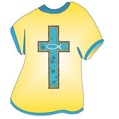 Blue Cross T-Shirt Acrylic Coaster w/Felt Back