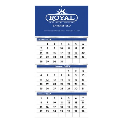 3-Month View Wall Calendar (16" x 34")
