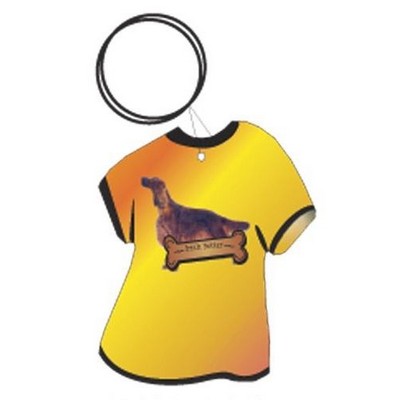 Irish Setter T Shirt Keychain w/Mirrored Back (4 Square Inch)