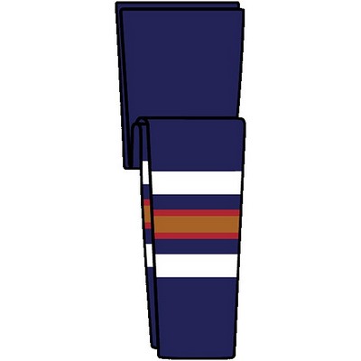 Edmonton Pro Series Blue Away Socks w/Orange & White Stripes