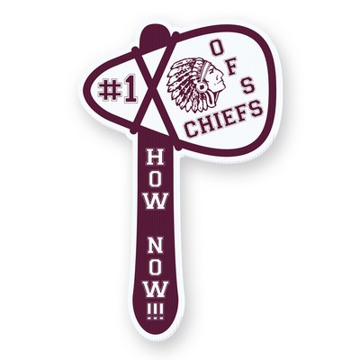 Corrugated Plastic Tomahawk Axe Shape Rally Hand Sign