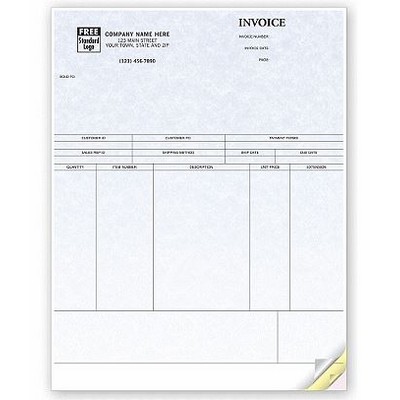 Laser Parchment Product Invoices (3 Part)
