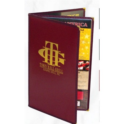 Chelsea Triple Booklet/4 View Menu Jacket w/Solid Back Panel (Holds 8 1/2"x11" Inserts)