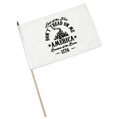 Custom Hand Held Flag w/1 Color Print (6" x 4")