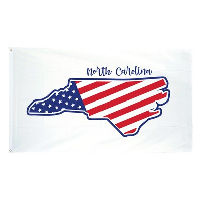 Custom Printed Flag on White Fabric w/Photocolor Digital Process (3' x 5')