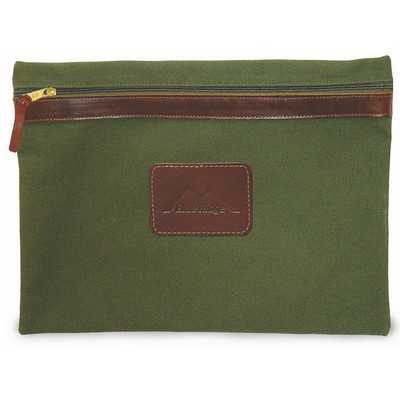 Large Dyed Canvas Portfolio w/Leather Accent