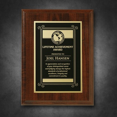 Econo Cherry Plaque 6" x 8" with Lasered Plate