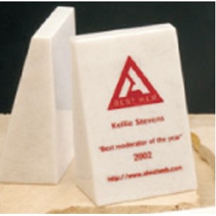 White Genuine Marble Executive Book Ends