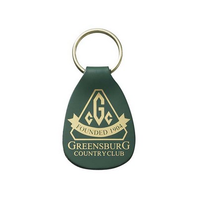 Small Tear Glued 2 Sided Top Grain Leather Key Tag (1 3/8"x2")