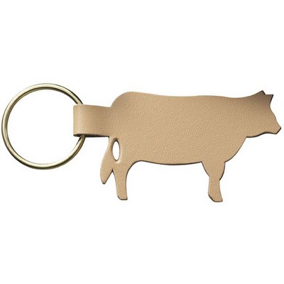 Bonded Leather Cow Shaped Animal Collection Key Chain