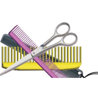 Beautician Combo Keychain w/Mirrored Back (10 Square Inch)