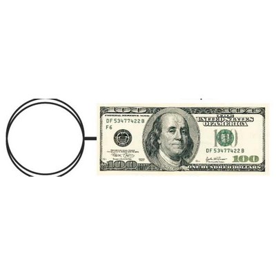 Hundred Dollar Bill Key Chain w/Clear Mirrored Back (10 Square Inch)