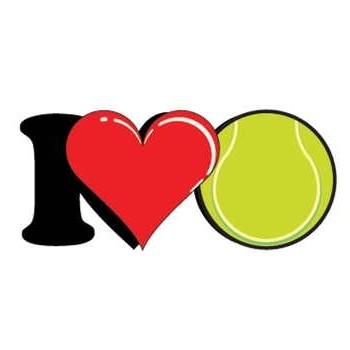 I Love Tennis Magnet w/ Full Magnetic Back (10 Square Inch)