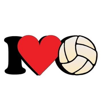 I Love Volleyball Promotional Magnet w/ Strip Magnet (10 Square Inch)