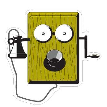 Wind Up Box Phone Promotional Magnet w/ Strip Magnet (10 Square Inch)