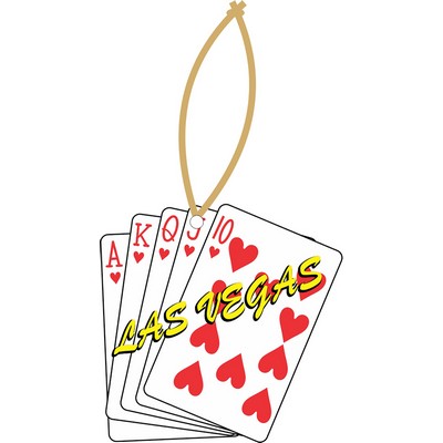 Hearts Royal Flush Ornament w/ Clear Mirror Back (10 Square Inch)