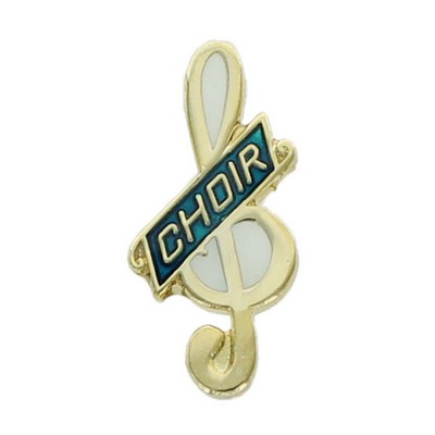 Music Award Enamel Treble Clef Pins w/Choir Bar