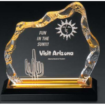 Gold Glacier Award w/ Reflective Base (6 1/2"x6 3/4")