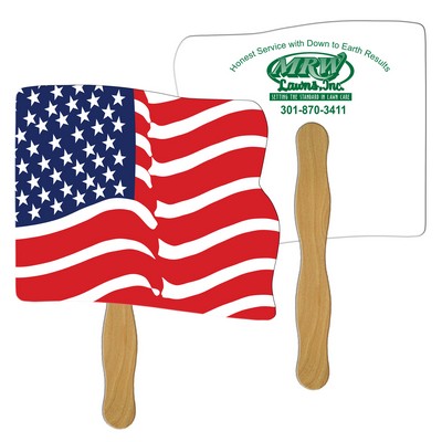 Wavy Flag Hand Fan Full Color (2 Sides)