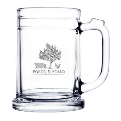 16 oz Glass Beer Mug (Deep Etch)