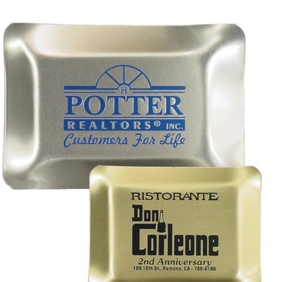 3 3/4"x 4 7/8" Utility Tray/ Award Plaque with a Die Struck/color filled imprint. Made in the USA