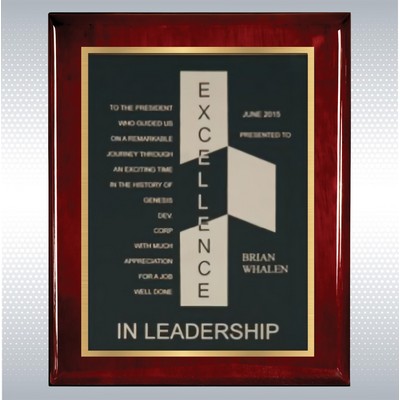 Piano Finish Plaque w/Black Brass Plate (8"x10")