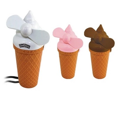 Ice Cream Fan w/Lanyard