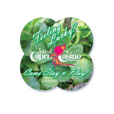 Rounded Clover Shamrock Shape Paper Hand Fan W/out Stick