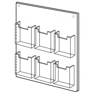 6 Pocket Wall Mount Holder (13 1/2"x20 1/2")